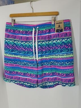 Chubbies The Retronators 5.5" Classic Swim Trunks Geometric Print XXL NWT